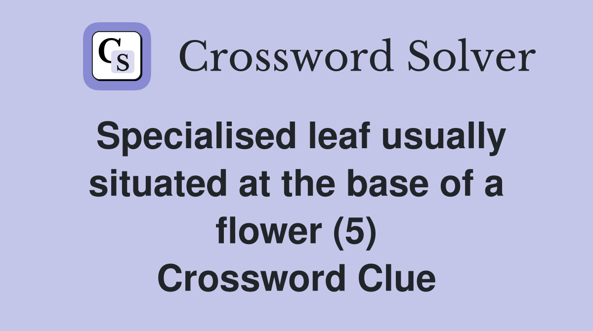 Specialised leaf usually situated at the base of a flower (5